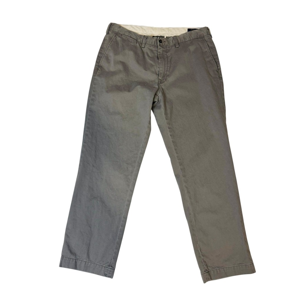 Polo Ralph Lauren Men Flat Front Classic Fit Chino Pants Gray Size 32" x 29.5"